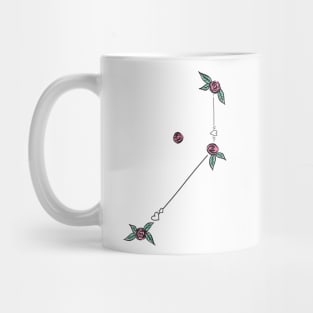 Pictor (The Easel) Constellation Roses and Hearts Doodle Mug